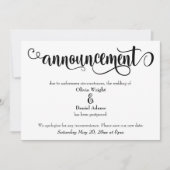 Wervelend script uitgesteld huwelijksaankondiging kaart (Voorkant)
