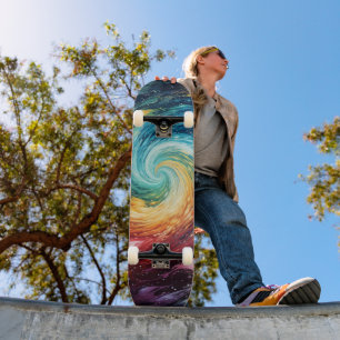wervelend sterrenstelsel skateboard