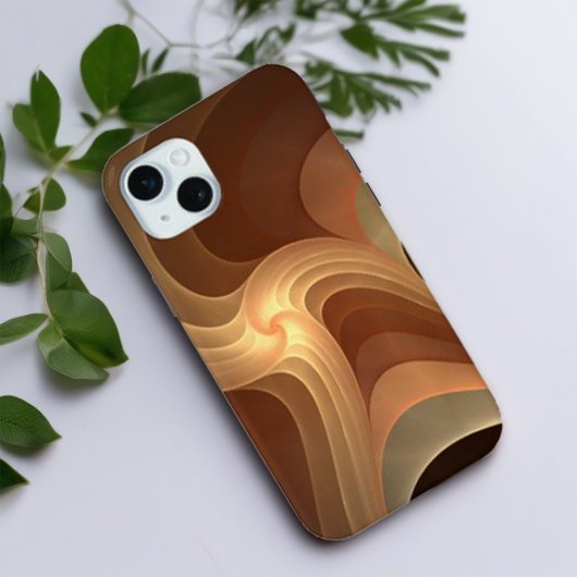Wervelende Abstracte bruine gradiënt fractal Case-Mate iPhone Case