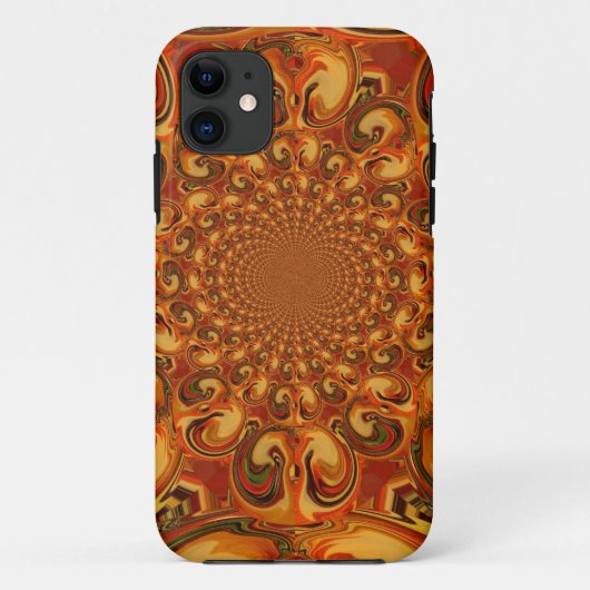 Wervelende Abstracte oranje, bruine en groene tint Case-Mate iPhone Case (Achterkant)