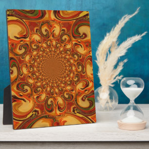 Wervelende Abstracte oranje, bruine en groene tint Fotoplaat