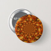 Wervelende Abstracte oranje, bruine en groene tint Ronde Button 5,7 Cm (Voorkant /achterkant)