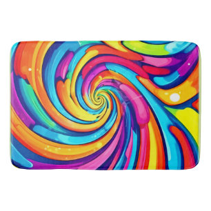 Wervelende kleuren, psychedelische spiraal, kleurr badmat