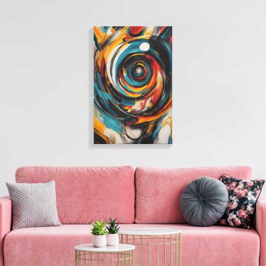 Wervelende Vortex Abstract Expressionisme Moderne Canvas Afdruk (Insitu (Woonkamer))