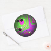 werveling kleuren bowling bal ronde sticker (Envelop)