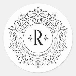   wervelingen circulair retouradres ronde sticker