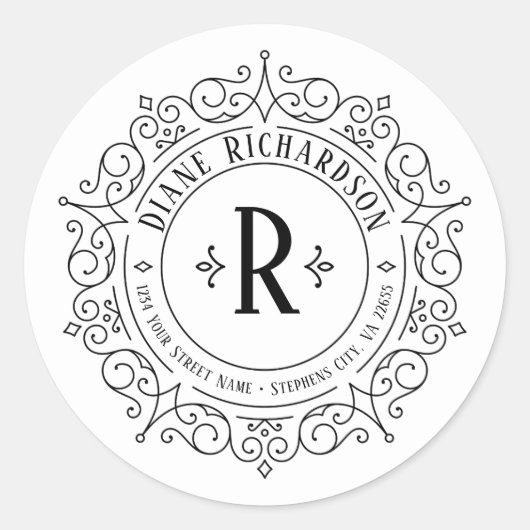   wervelingen circulair retouradres ronde sticker (Voorkant)