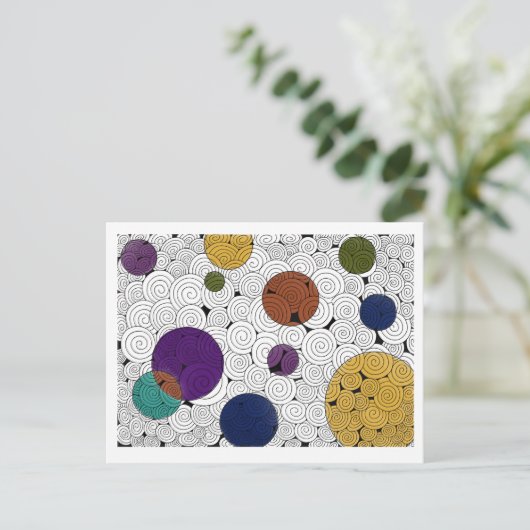 Wervelingen en cirkels briefkaart (Staand voorkant)