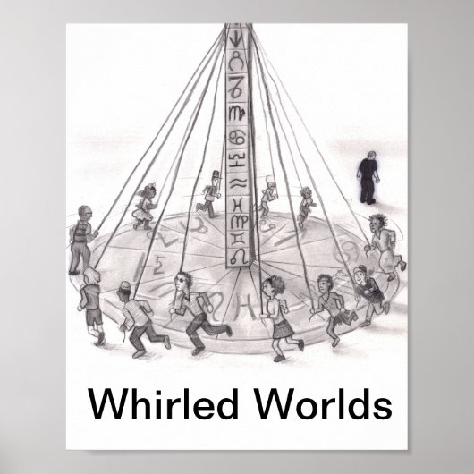 Wervelingen gekruld. Mensen die rondlopen in de as Poster (Voorkant)