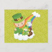 Wervelingen Leprechaun en Rainbow Briefkaart (Voorkant)