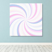 Wervelingen Roze Blauw Perzik Canvas Afdruk (Insitu (Houten vloer))