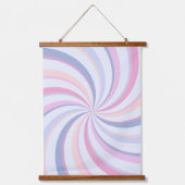 Wervelingen Roze Blauw Perzik Hangend Wandkleed (Voorkant)