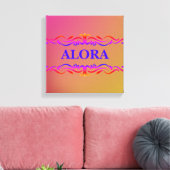 wervelkolom Neon Roze en Gele gradiënt Canvas Afdruk (Insitu (Woonkamer))