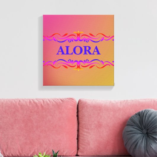 wervelkolom Neon Roze en Gele gradiënt Canvas Afdruk (Insitu (Woonkamer))