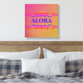 wervelkolom Neon Roze en Gele gradiënt Canvas Afdruk (Insitu (Slaapkamer))