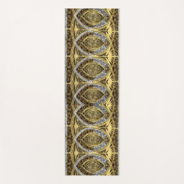 wervelt in goud zilver en onyx print yogamat