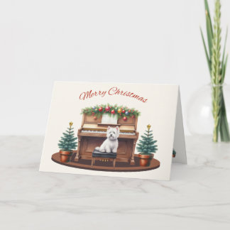 Wesie met Piano Merry Christmas Kaart