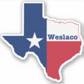 Weslaco Texas Vlag Sticker (Voorkant)
