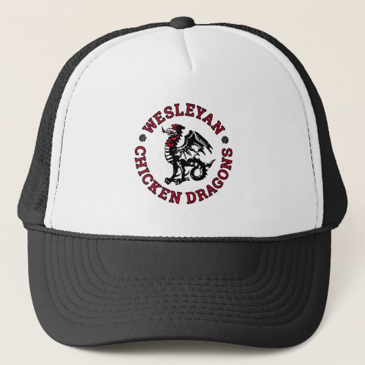 Wesleyan Chicken Dragons Trucker Hat Trucker Pet (Voorkant)