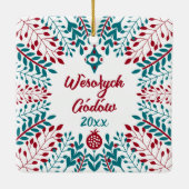 Wèsołych Gódów Kashubian Merry kerst Keramisch Ornament (Achterkant)