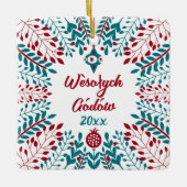 Wèsołych Gódów Kashubian Merry kerst Keramisch Ornament (Voorkant)