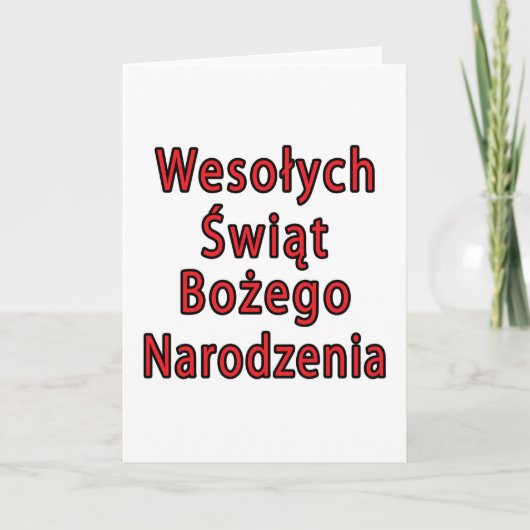 Wesolych Swiat Bozego Narodzenia Feestdagen Kaart (Voorkant)