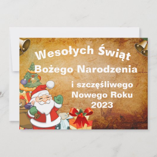 Wesołych świąt Bożego Narodzenia kaart in het Pool (Voorkant)