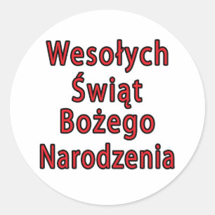 Wesolych Swiat Bozego Narodzenia Ronde Sticker