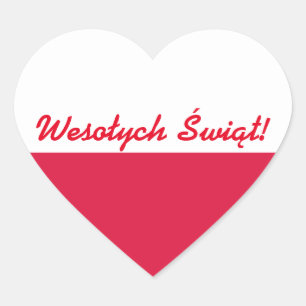 Wesołych Świąt Flaga - Vrolijk kerstfeest in he Hart Sticker