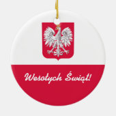 Wesołych Świąt Kerst in het Pools Keramisch Ornament (Achterkant)