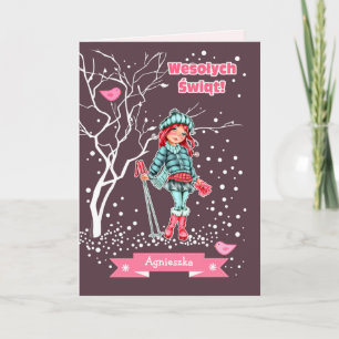 Wesołych Świąt kerstKaart in het Pools Feestdagen Kaart