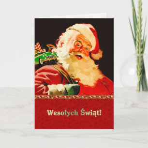Wesołych Świąt kerstKaart in het Pools Feestdagen Kaart
