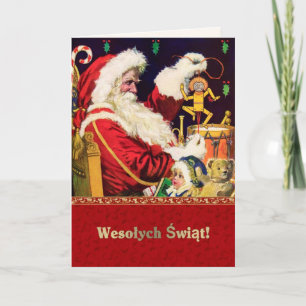 Wesołych Świąt kerstKaarten in het Pools Feestdagen Kaart