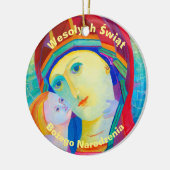 Wesołych Świąt Merry Kerstcadeau Pools Keramisch Ornament (Links)