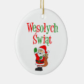 Wesolych Swiat Pools kerstkeramisch Ornament (Rechts)