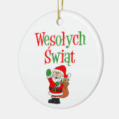 Wesolych Swiat Pools kerstkeramisch Ornament (Links)