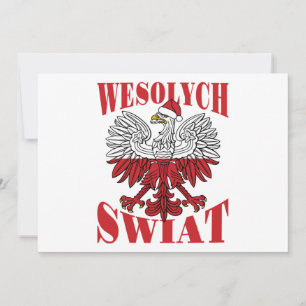 Wesolych Swiat Poolse kerstman Santa Hat Feestdagenkaart