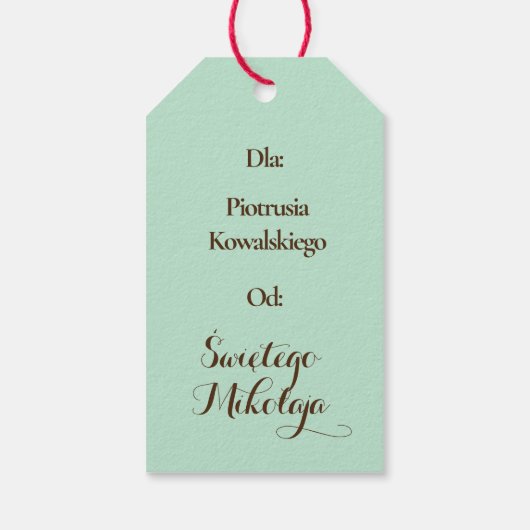 Wesołych Świąt Poolse Kinderen voor kerst met kers Cadeaulabel (Achterkant)