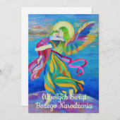 Wesołych świąt Religieuze Kerstmis Poolse Engel Aankondiging (Voorkant / Achterkant)