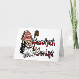 Wesolych Swiat St. Nicholas Feestdagen Kaart