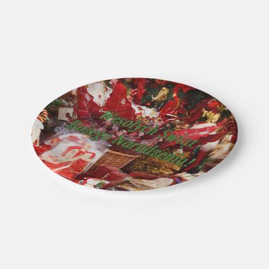 Wesołych Świąt ...! Vrolijk kerstfeest in Poolse g Papieren Bordje (Gekanteld)