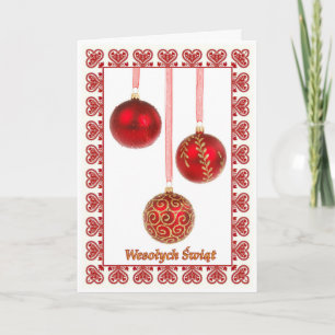 Wesolych Swiat - Vrolijke Kerstkaart Feestdagen Kaart