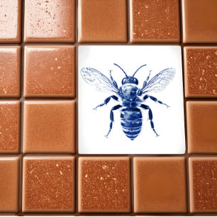 Wesp faux cyanotype - tegeltje