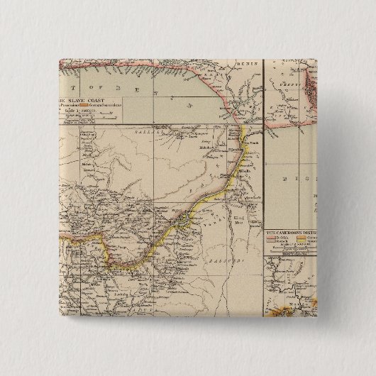 West-Afrika 2 Vierkante Button 5,1 Cm (Voorkant)