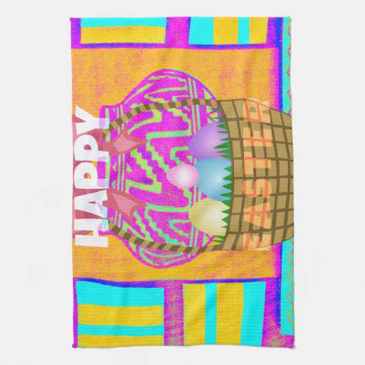 West-Afrikaanse geïnspireerde paasmand en eieren k Theedoek (Verticaal)