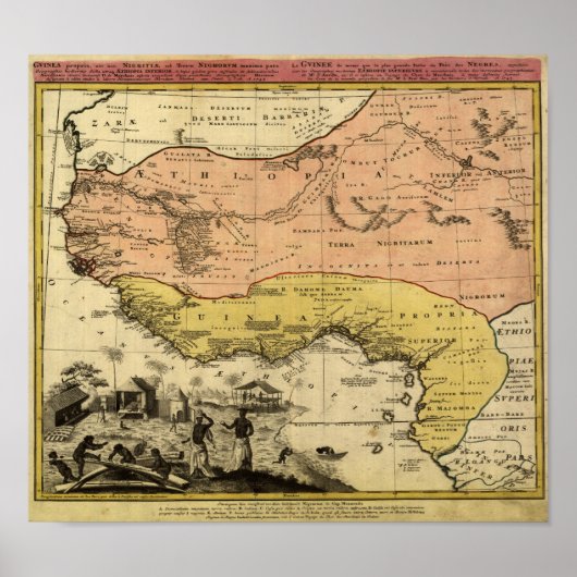  West-Afrikaanse kaart 1743 Poster (Voorkant)