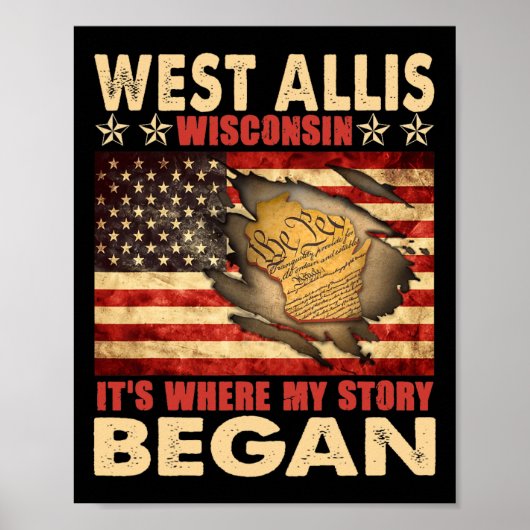 West Allis Wisconsin Vlag van de Verenigde Staten  Poster (Voorkant)