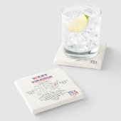 West-Amerikaanse staat op de kaart Stenen Onderzetter (Zijkant)