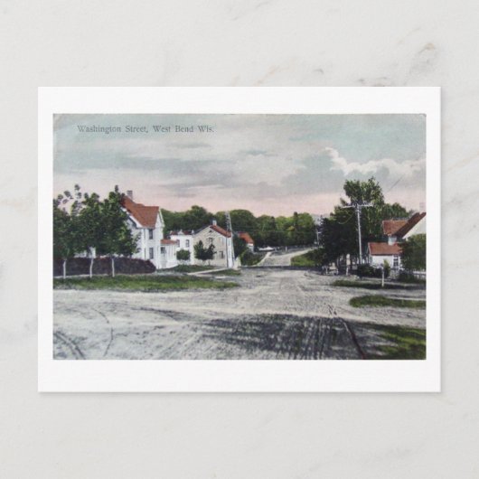 West Bend WI. Circa:1908 Briefkaart (Voorkant)