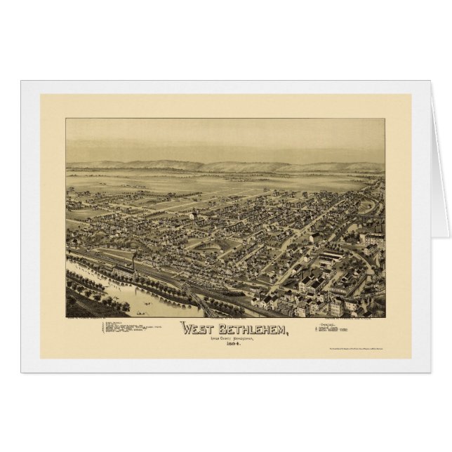 West Bethlehem, PA Panoramic Map - 1894 (Voorkant Horizontaal)